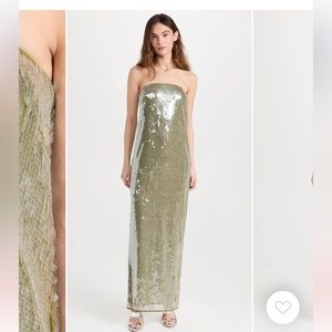 STAUD, Casey Sequin Dress in Green Garden Moss size 0 Shopbop
